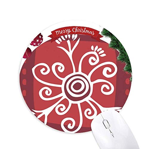 Rote Blumen Mexiko Totems Alte Zivilisation Rund um Gummi Maus Pad Weihnachtsbaum Mat von DIYthinker