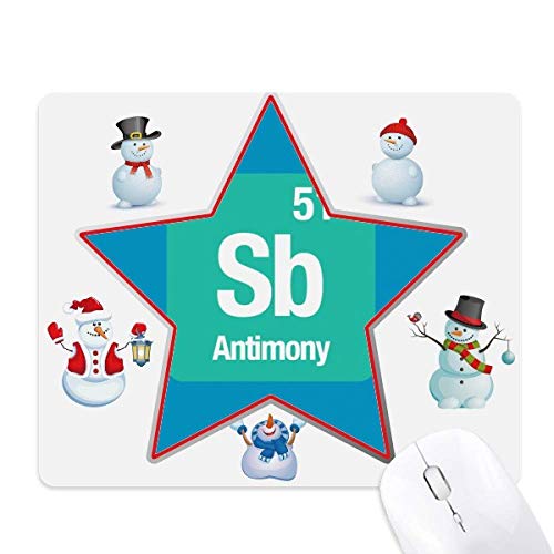 Sb Antimony Chemical Element chem Christmas Snowman Family Star Mauspad von DIYthinker