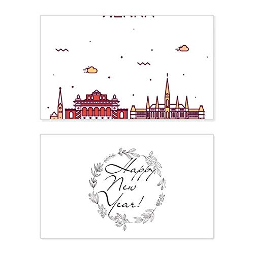 Vienna Austria Flat Landmark Pattern New Year Card Commemorative Bless Message von DIYthinker