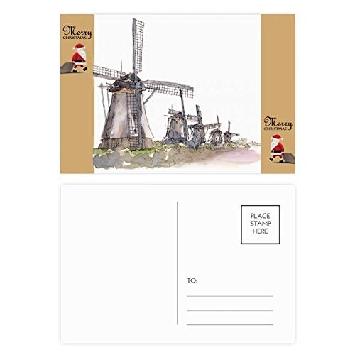 Windmühle in Holand Weihnachtsmann Geschenk-Postkarte, 20 Stück von DIYthinker