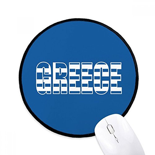 beatChong Griechenland Landesflagge Name Runde Griffige Mousepads Schwarz genähte Kanten Spiel Büro-Geschenk von DIYthinker