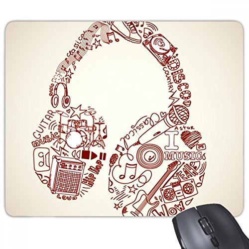 beatChong Illustration Musik-Headset Muster Anti-Rutsch-Gummi Mousepad Spiel Büro Mauspad Geschenk von DIYthinker