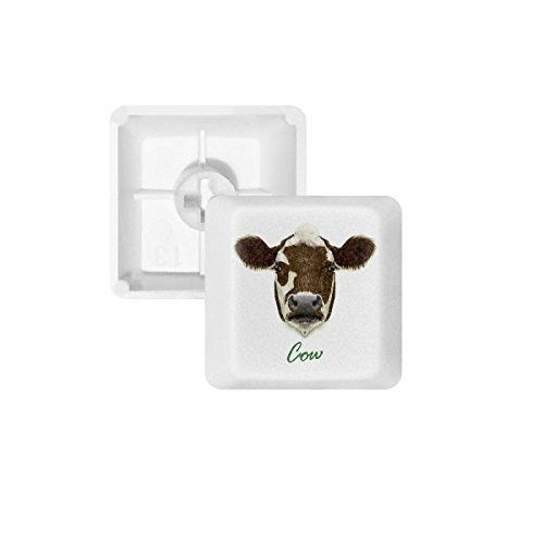 brown-and-white Domestic Milchprodukte Kuh Tier PBT Tastenkappen für mechanische Tastatur weiß OEM-Nr. Markieren Print mehrfarbig mehrfarbig R3 von DIYthinker