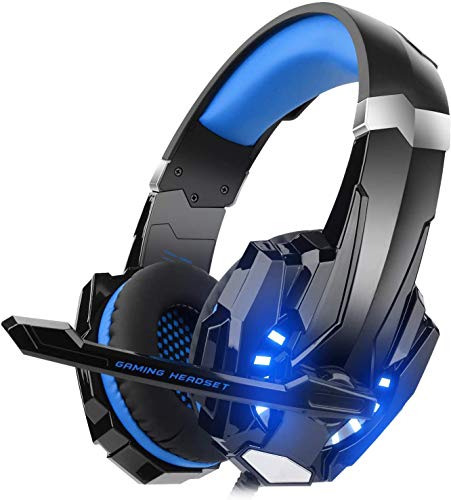 DIZA100 Gaming Headset for PS4 Xbox One PC, Gaming Headphone with Microphone, LED Light Bass Surround, Aluminium Case for Computer Laptop, Mac Nintendo Switch Games von DIZA100