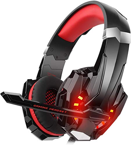 DIZA100 Gaming Headset for PS4 Xbox One PC, Gaming Headphones with Microphone, LED Light Bass Surround, Aluminium Housing for Computer, Laptop, Mac, Nintendo, Switch Games von DIZA100