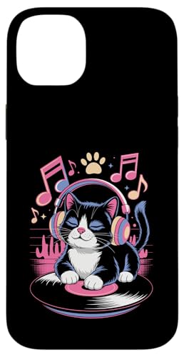 Cute DJ Cat With Headphones Spinning Vinyl And Music Notes Hülle für iPhone 14 Plus Cute DJ Cat With Headphones Spinning Vinyl And Music Notes Hülle für iPhone 14 Plus von DJ Cat Vibes For Music Lovers And Cute Feline Fans
