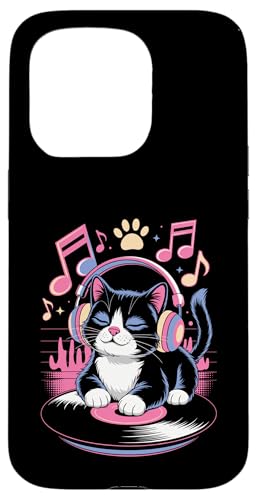 Cute DJ Cat With Headphones Spinning Vinyl And Music Notes Hülle für iPhone 15 Pro Cute DJ Cat With Headphones Spinning Vinyl And Music Notes Hülle für iPhone 15 Pro von DJ Cat Vibes For Music Lovers And Cute Feline Fans