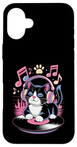 Cute DJ Cat With Headphones Spinning Vinyl And Music Notes Hülle für iPhone 16 Plus Cute DJ Cat With Headphones Spinning Vinyl And Music Notes Hülle für iPhone 16 Plus von DJ Cat Vibes For Music Lovers And Cute Feline Fans