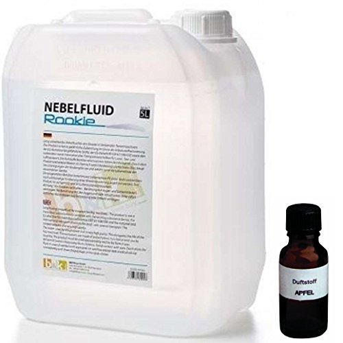 5 Liter DJPower Nebelfluid ROOKIE + 30 ml Duftstoff Apfel, Smoke-Fluid, Nebel-Fluid-Flüssigkeit für Nebelmaschine von DJ Power