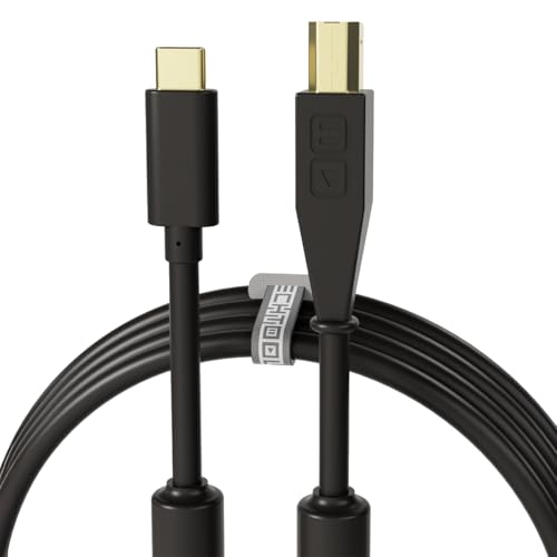 DJ Techtools Chroma Cable USB-C black, hochwertiges USB 2.0 Kabel (vergoldete USB-Kontakte, Ferrit Kern, 1,5m lang, Adapterkabel, integrierter Klettkabelbinder), Schwarz von DJ TechTools
