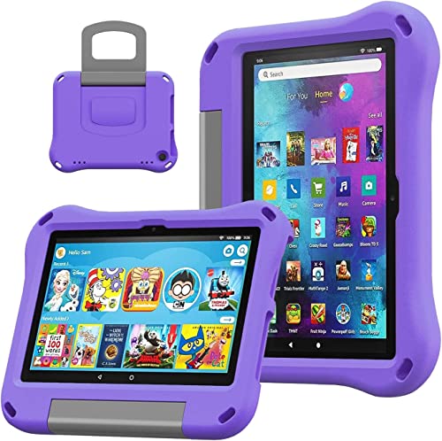 2023 New 8 inch Tablet Case for Kids - Light Weight Anti Slip Shockproof Kids Friendly Case.Purple von DJ&RPPQ