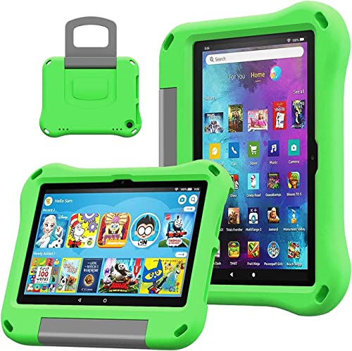 8 Zoll Tablet Schutzhülle für,(2022/2020 Version) leichte, stoßfeste, kinderfreundliche Schutzhülle mit Griff und Ständer (Nicht kompatibel mit iPad Samsung 8 Zoll Tablet).Green von DJ&RPPQ