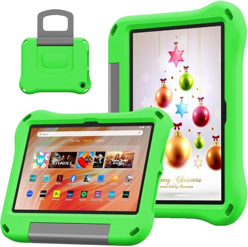 DJ&RPPQ 10inch Tablet-Schutzhülle für Kinder,Schutzhülle für Tablets mit 10 und 10 Plus 2023/2021,stoßfester Griff und Ständer.Green von DJ&RPPQ