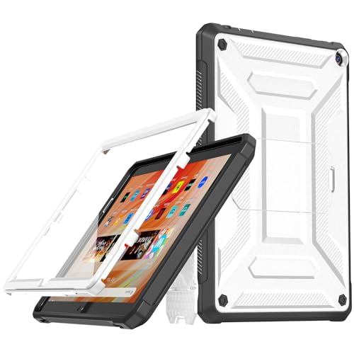 DJ&RPPQ Schutzhülle für 10 und 10 Plus Tablet, nicht für iPad Samsung, vollständiger Schutz, Freisprechfunktion, Standfunktion, mit Displayschutzfolie, Grau von DJ&RPPQ