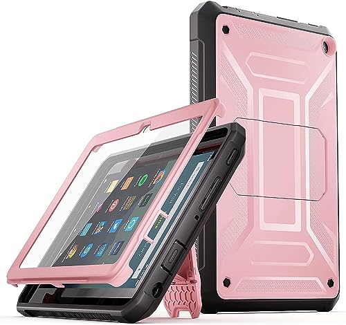 DJ&RPQ Schutzhülle für 20,3 cm (8 Zoll) Tablet, nicht für Samsung iPad, Rugged Unibody, Hybrid-Stoßstange, stoßfest, mit integriertem Displayschutz, Rosa von DJ&RPPQ