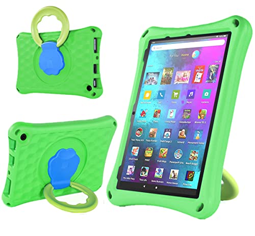 Schutzhülle für Tablets mit 10 und 10 Plus 2023/2021, leicht, stoßfest, mit Ständer, kinderfreundlich. (Nicht kompatibel mit iPad Samsung),Green von DJ&RPPQ