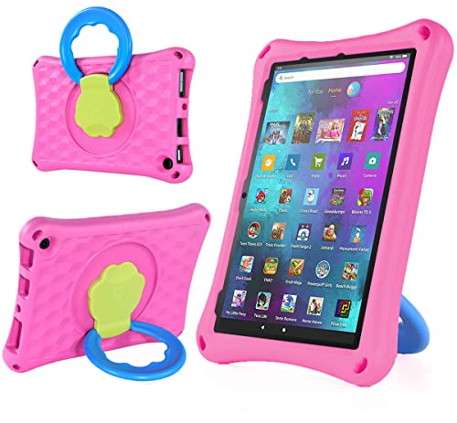 Schutzhülle für Tablets mit 10 und 10 Plus 2023/2021, leicht, stoßfest, mit Ständer, kinderfreundlich. (Nicht kompatibel mit iPad Samsung),Pink von DJ&RPPQ