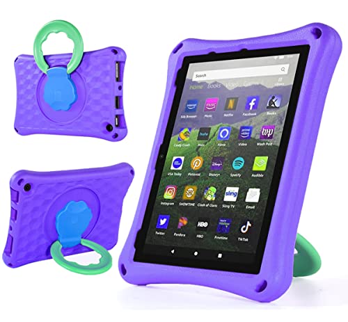 Schutzhülle für Tablets mit 10 und 10 Plus 2023/2021, leicht, stoßfest, mit Ständer, kinderfreundlich. (Nicht kompatibel mit iPad Samsung),Purple von DJ&RPPQ
