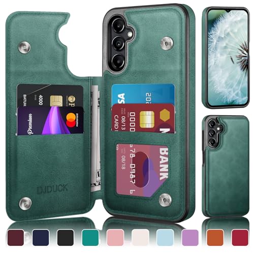 DJDUCK Schutzhülle für Samsung Galaxy A16 5G, Brieftasche mit Kartenhalter, Magnetverschluss, Folio-Abdeckung, RFID-blockierender Lederschutz, stoßfest, für Damen und Herren, für Samsung A16, Meergrün DJDUCK Schutzhülle für Samsung Galaxy A16 5G, Brieftasche mit Kartenhalter, Magnetverschluss, Folio-Abdeckung, RFID-blockierender Lederschutz, stoßfest, für Damen und Herren, für Samsung A16, Meergrün von DJDUCK