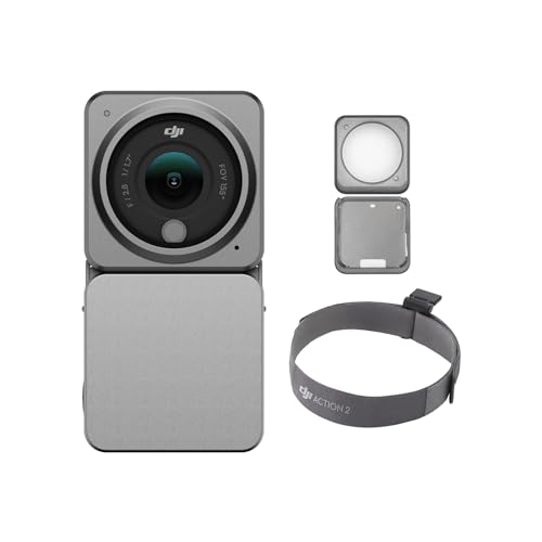 DJI Action 2 Power Combo (128 GB) & Magnetische Schutzhülle - Action-Kamera mit erweitertem Akku-Modul, 155° Sichtfeld, Magnetbefestigungen, Stabilisierungstechnologie von DJI