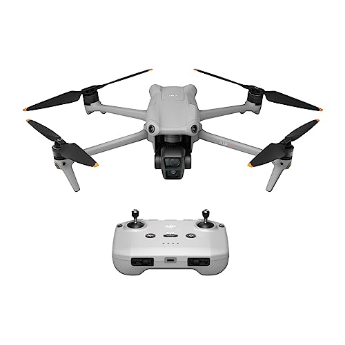 DJI Air 3 (DJI RC-N2), Drohne mit 2 Primärkameras (mittlere Tele-/Weitwinkelkamera), 46 Min. max. Flugzeit, Omnidirektionale Hindernisvermeidung, 48-MP-Fotos, 4K/60fps-HDR-Video, O4, C1-Zertifikat von DJI