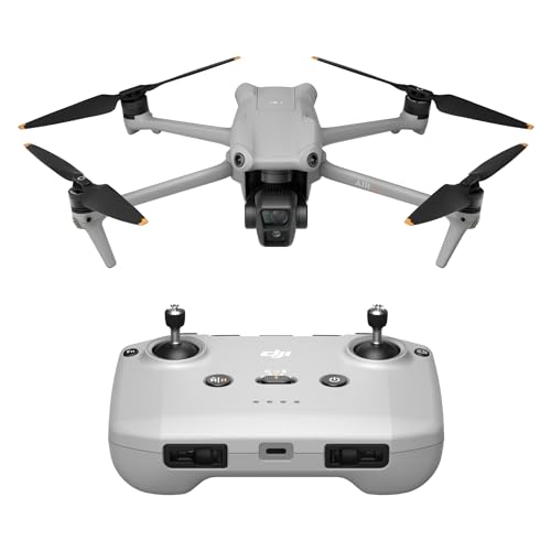 DJI Air 3 (DJI RC-N2), Drohne mit 2 Primärkameras (mittlere Tele-/Weitwinkelkamera), 46 Min. max. Flugzeit, Omnidirektionale Hindernisvermeidung, 48-MP-Fotos, 4K/60fps-HDR-Video, O4, C1-Zertifikat von DJI