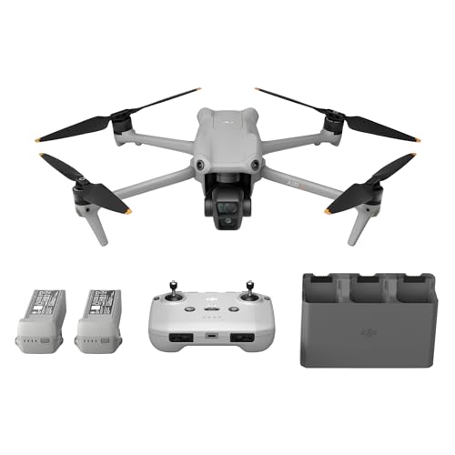 DJI Air 3 Fly More Combo mit Fernsteuerung DJI RC-N2, Drohne mit Kamera für Erwachsene, 4K HDR, 2 Primärkameras (mittlere Tele-/Weitwinkelkamera), 46 Min. max. Flugzeit, 48 MP, O4, 2 Zusatzakkus von DJI