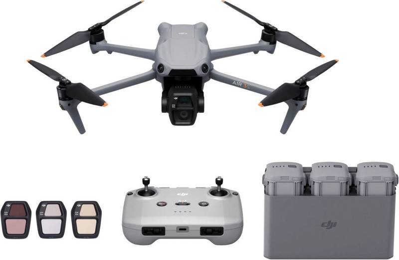 DJI Air 3S Fly More Combo (DJI RC-N3) Drohne (4K Ultra HD, DJI RC-N3 Fernsteuerung, 3 Akkus, Ladestation und Umhängetasche) von DJI