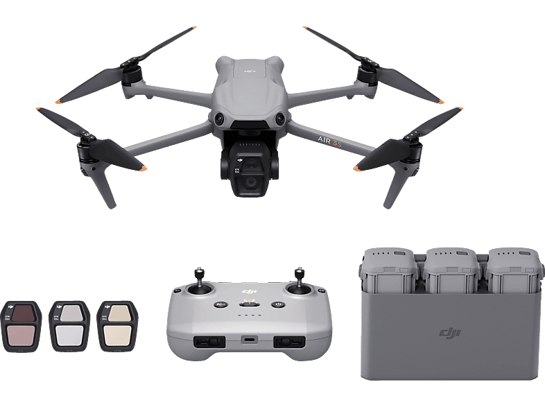 DJI Air 3S Fly More Combo (DJI RC-N3) Mini-Kameradrohne, Grau von DJI