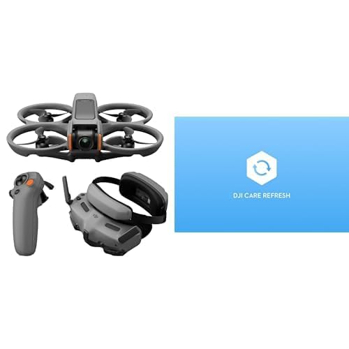 DJI Avata 2 Fly More Combo (1 Akku)+ Card DJI Care Refresh 1-Y, FPV-Drohne mit 4K-Kamera, mit Propellerschutz, Flips/Rollen auf Tastendruck, POV Content Kamera-Drohne, inkl. Goggles 3 und RC Motion 3 von DJI