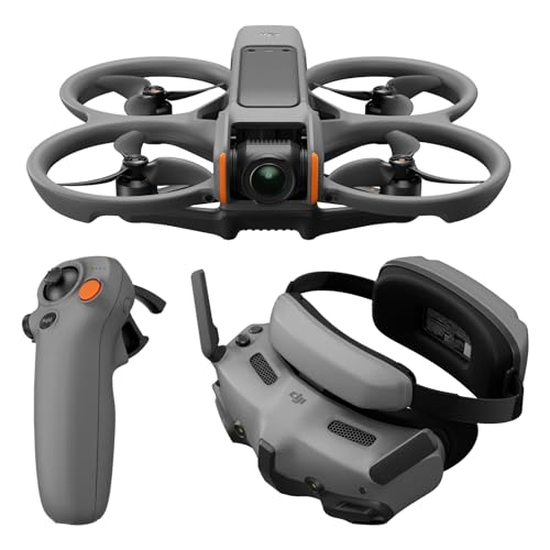 DJI Avata 2 Fly More Combo (1 Akku), FPV-Drohne mit 4K-Kamera, mit Propellerschutz, Flips/Rollen auf Tastendruck, inkl. Goggles 3 und RC Motion 3, POV Content Kamera-Drohne von DJI