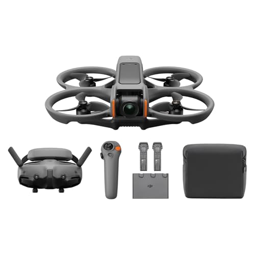 DJI Avata 2 Fly More Combo (3 Akkus), FPV-Drohne mit 4K-Kamera, 69 Minuten max. Flugzeit, Akrobatik auf Tastendruck, Kameradrohne mit Goggles 3 und RC Motion 3, mit Propellerschutz von DJI