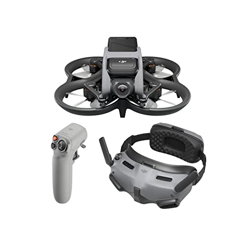 DJI Avata Explorer Combo – Drohne mit Kamera, UAV Quadrokopter mit stabilisiertem 4K-Video, Sichtfeld von 155°, Notbremse und Schwebeflug, inklusive neuem RC Motion 2 und DJI Goggles Integra von DJI