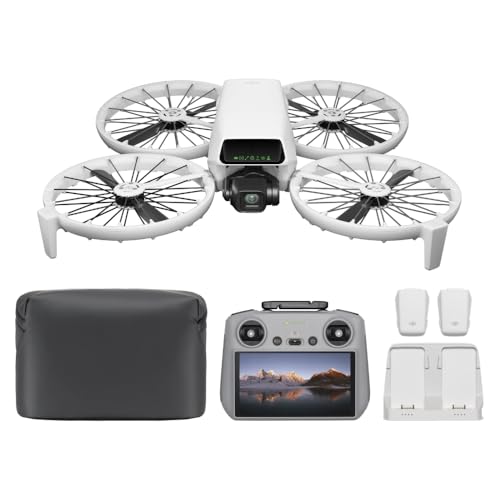 DJI Flip Fly More Combo (RC 2 Fernsteuerung mit Bildschirm), Drohne mit Kamera 4k Erwachsene, Handstart, autom. Rückkehr, Intelligent Flight, 3 Akkus für 93 min Flugzeit von DJI