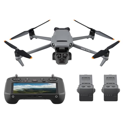 DJI Mavic 3 Pro Fly More Combo mit DJI RC Pro (leuchtstarker Bildschirm), 4/3 CMOS Hasselblad-Kamera, drei Intelligent Flight Batteries, Ladestation, ND-Filterset, Kameradrohne für Erwachsene von DJI