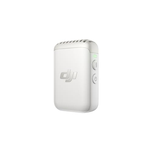 DJI Mic 2-Sender (Perlweiß), kabelloses Mikrofon, intelligente Rauschunterdrückung, 14 Stunden interne Aufnahme, 6 Stunden Akkulaufzeit, magnetische Befestigung, Bluetooth-Mikrofon, Vlogs von DJI