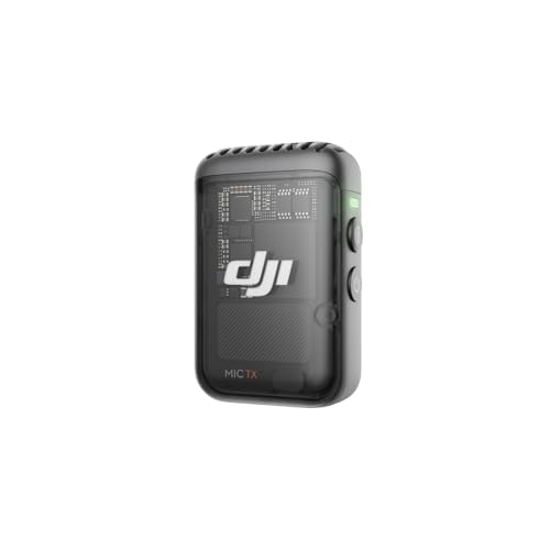 DJI Mic 2-Sender (Schattenschwarz), kabelloses Mikrofon mit intelligenter Rauschunterdrückung, 14 Stunden interne Aufnahme, 6 Stunden Akkulaufzeit, magnetische Befestigung, Bluetooth-Mikrofon von DJI