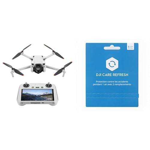 DJI Mini 3 (DJI RC) + DJI Card DJI Care Refresh 1-Year Plan– Leichte und faltbare Mini-Kameradrohne mit 4K HDR-Video, 38 min Flugzeit, echten vertikalen Aufnahmen und intelligenten Funktionen, C0 von DJI