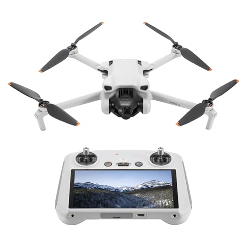 DJI Mini 3 (DJI RC) – Leichte und faltbare Mini-Kameradrohne mit 4K HDR-Video, 38 min Flugzeit, Fernsteuerung, echten vertikalen Aufnahmen und intelligenten Funktionen, Grau von DJI