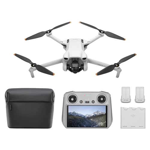 DJI Mini 3 Fly More Combo (DJI RC) – Leichte und faltbare Mini-Kameradrohne mit 4K HDR-Video, 38 min Flugzeit, echten vertikalen Aufnahmen und intelligenten Funktionen, C0 von DJI