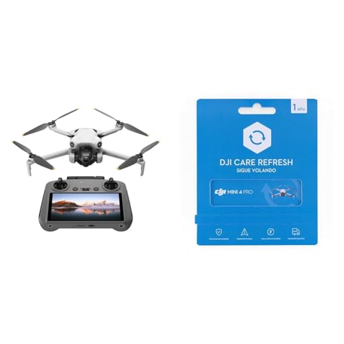 DJI Mini 4 Pro (DJI RC 2 Fernsteuerung) +Card Care Refresh 1-Year Plan (DJI Mini 4 Pro), faltbare Mini-Drohne mit 4K-Kamera für Erwachsene, unter 249 g, 34 Minuten Flugzeit, 20 km Video-Übertragung von DJI
