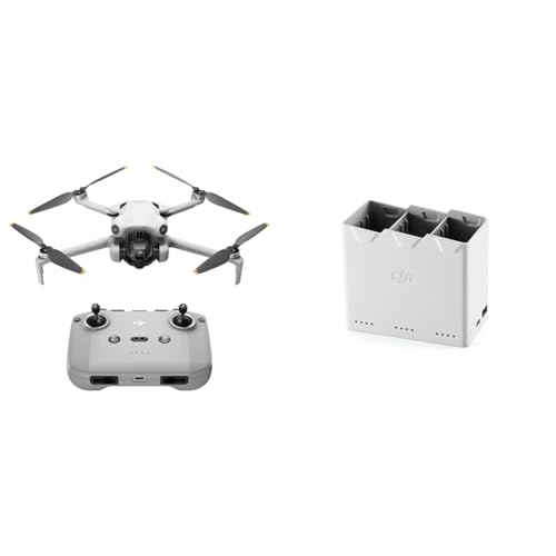 DJI Mini 4 Pro (DJI RC-N2 Fernsteuerung), faltbare Mini-Drohne & Mini 3 Pro Zwei-Wege-Ladestation von DJI