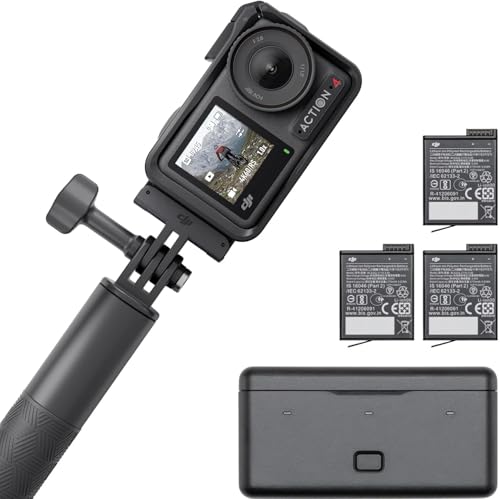 DJI Osmo Action 4 Adventure-Combo – 4K/120fps wasserdichte Kamera, 1/1,3 - Zoll-Sensor, 10-Bit und D-Log M, 155°-Ultraweitwinkel-Sichtfeld, bis zu 7,5 Std. mit 3 zusätzlichen Akkus für Vlogging DJI Osmo Action 4 Adventure-Combo – 4K/120fps wasserdichte Kamera, 1/1,3 - Zoll-Sensor, 10-Bit und D-Log M, 155°-Ultraweitwinkel-Sichtfeld, bis zu 7,5 Std. mit 3 zusätzlichen Akkus für Vlogging von DJI