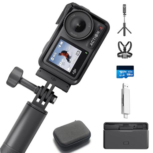 DJI Osmo Action 4 Adventure-Combo Bundle– 4K/120fps wasserdichte Kamera, 1/1,3-Zoll-Sensor, 10-Bit und D-Log M, 155°-Ultraweitwinkel-Sichtfeld, bis zu 7,5 Std. mit 3 zusätzlichen Akkus für Vlogging DJI Osmo Action 4 Adventure-Combo Bundle– 4K/120fps wasserdichte Kamera, 1/1,3-Zoll-Sensor, 10-Bit und D-Log M, 155°-Ultraweitwinkel-Sichtfeld, bis zu 7,5 Std. mit 3 zusätzlichen Akkus für Vlogging von DJI