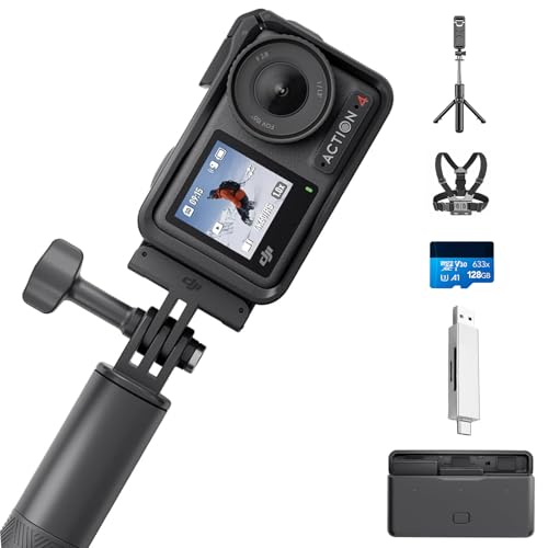 DJI Osmo Action 4 Adventure-Combo Bundle– 4K/120fps wasserdichte Kamera, 1/1,3-Zoll-Sensor, 10-Bit und D-Log M, 155°-Ultraweitwinkel-Sichtfeld, bis zu 7,5 Std. mit 3 zusätzlichen Akkus für Vlogging DJI Osmo Action 4 Adventure-Combo Bundle– 4K/120fps wasserdichte Kamera, 1/1,3-Zoll-Sensor, 10-Bit und D-Log M, 155°-Ultraweitwinkel-Sichtfeld, bis zu 7,5 Std. mit 3 zusätzlichen Akkus für Vlogging von DJI