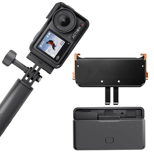 DJI Osmo Action 4 Mit Magnetfuß – 4K/120fps wasserdichte Action-Kamera mit einem 1/1,3-Zoll-Sensor, atemberaubende Low-Light-Aufnahmen, 10-Bit- und D-Log M-Farbleistung, (Adventure-Combo) von DJI