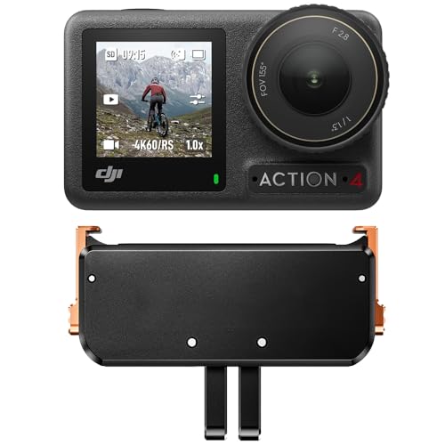 DJI Osmo Action 4 Mit Magnetfuß – 4K/120fps wasserdichte Action-Kamera mit einem 1/1,3-Zoll-Sensor, atemberaubende Low-Light-Aufnahmen, 10-Bit- und D-Log M-Farbleistung, (Standard-Combo) von DJI