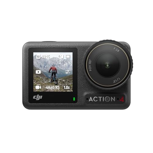 DJI Osmo Action 4 Standard-Combo – 4K/120fps wasserdichte Action-Kamera mit einem 1/1,3-Zoll-Sensor, atemberaubende Low-Light-Aufnahmen, 10-Bit- und D-Log M-Farbleistung, langlebiger 1.770 mAh-Akku von DJI