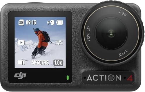 DJI Osmo Action 4 Standard-Combo – 4K/120fps wasserdichte Action-Kamera mit einem 1/1,3-Zoll-Sensor, atemberaubende Low-Light-Aufnahmen, 10-Bit- und D-Log M-Farbleistung, langlebiger 1.770 mAh-Akku DJI Osmo Action 4 Standard-Combo – 4K/120fps wasserdichte Action-Kamera mit einem 1/1,3-Zoll-Sensor, atemberaubende Low-Light-Aufnahmen, 10-Bit- und D-Log M-Farbleistung, langlebiger 1.770 mAh-Akku von DJI