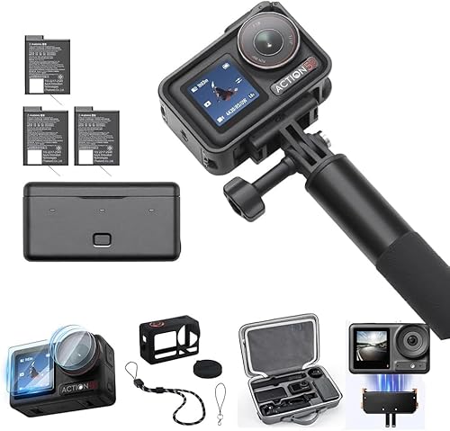 DJI Osmo Action 5 Pro Adventure Combo, Action-Kamera 4K mit 1/1.3" Sensor, 12 Std. verlängerte Akkulaufzeit mit 3 Akkus, Stabilisierung, Zwei OLED Touchscreens, Mini-Action-Kamera für Reisen, Vlog DJI Osmo Action 5 Pro Adventure Combo, Action-Kamera 4K mit 1/1.3" Sensor, 12 Std. verlängerte Akkulaufzeit mit 3 Akkus, Stabilisierung, Zwei OLED Touchscreens, Mini-Action-Kamera für Reisen, Vlog von DJI